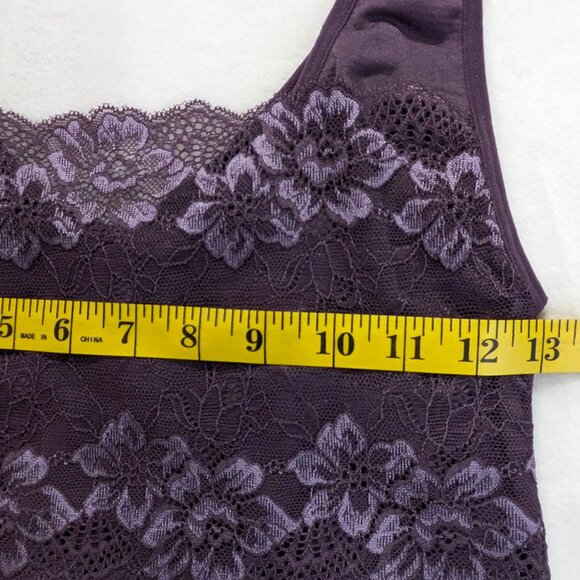 Rhonda Shear Lace Overlay Tank Cami Womens L Purple Layering Whimsigoth Y2K - Picture 4 of 7